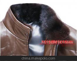 男士2014新款貂毛方领皮衣 高端品质与厂家批发的最佳选择